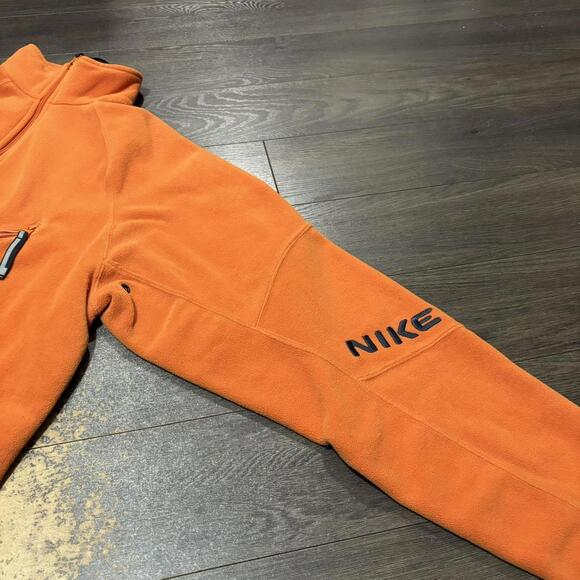 Vintage Nike Fleece Light Jacket Orange Medium - Picture 3 of 8